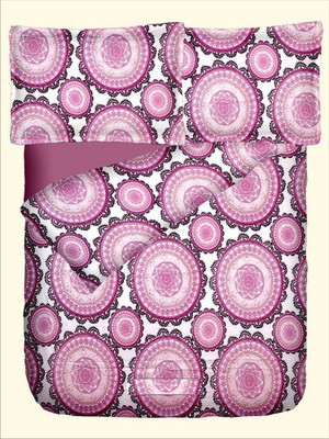 47% OFF on RR Textile House Cotton, Satin Printed King Bedsheet 1Bedsheet, 2PillowCover, Pink