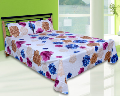 65% OFF on Urban Style Cotton Floral Double Bedsheet 1 Bedsheet, 2 Pillow cover, Multicolor