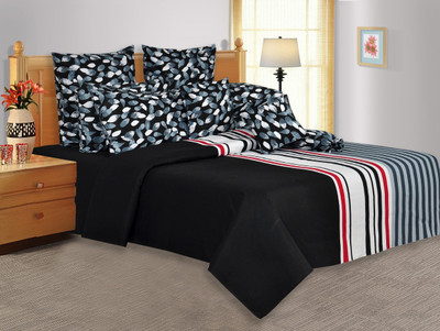 28% OFF on Salona Bichona Cotton Striped Double Bedsheet 1 Double Bedsheet, 2 Pillow Covers, Black 28% OFF on Salona Bichona Cotton Striped Double Bedsheet 1 Double Bedsheet, 2 Pillow Covers, Black