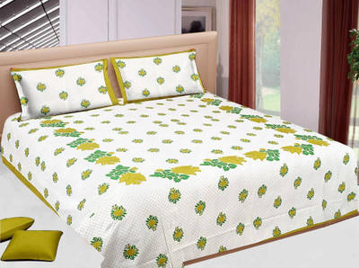 56% OFF on Jaipur Printex Cotton Floral Double Bedsheet