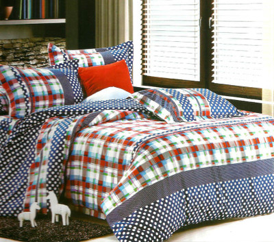 28% OFF on RosePetal Polycotton Checkered Double Bedsheet