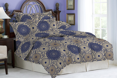 16% OFF on Bombay Dyeing Cotton Printed Double Bedsheet 2 Pillow Covers, 1 Bedsheet, Multicolor