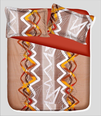 14% OFF on RR Textile House Cotton, Satin Printed Double Bedsheet 1 Bedsheet, 2 PillowCover, Brown