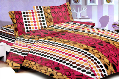 61% OFF on Lali Prints Cotton Printed Double Bedsheet Bedsheet, 2 pillow covers, Pink