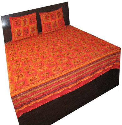 4% OFF on Charu Exports Cotton Embroidered Double Bedsheet