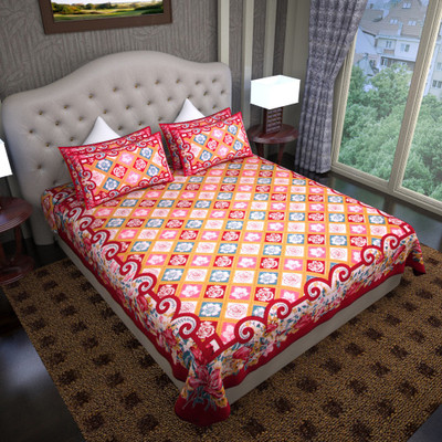 73% OFF on Graffiti Home Cotton Floral Double Bedsheet