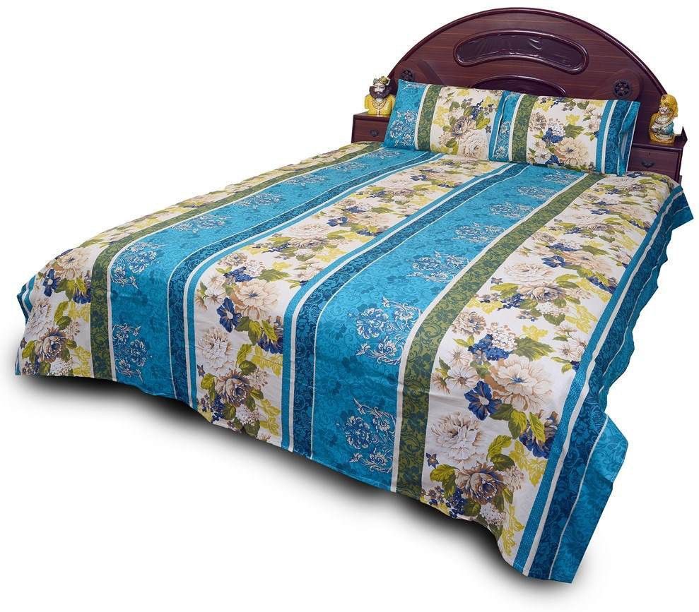 50% OFF on Textile India Cotton Floral Double Fitted Bedsheet