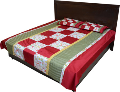 15% OFF on Bichawan Cotton Abstract Queen sized Double Bedsheet