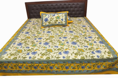 57% OFF on Buy Clues Cotton Floral Double Bedsheet