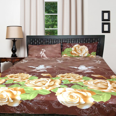65% OFF on Finc Polycotton Graphic Double Bedsheet