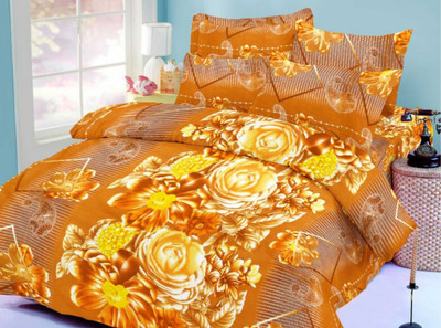 49% OFF on Octane Cotton Printed Double Bedsheet