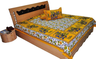 40% OFF on Jaipur Raga Cotton Floral King Bedsheet