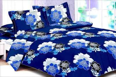 53% OFF on Urban Style Cotton Floral Double Bedsheet Bedsheet, Blue