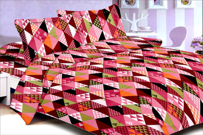 34% OFF on Royal Crust Cotton Geometric Double Bedsheet