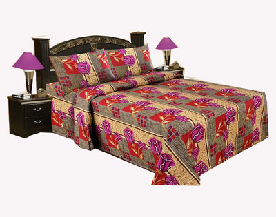 57% OFF on Buy Clues Cotton Floral Double Bedsheet