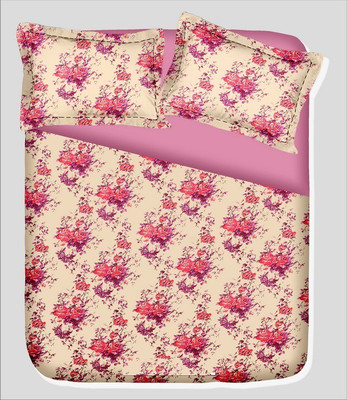 14% OFF on RR Textile House Cotton, Satin Printed Double Bedsheet 1Bedsheet, 2PillowCover, Pink