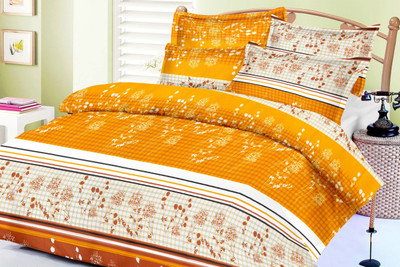 54% OFF on Metro Living Cotton Floral Double Bedsheet