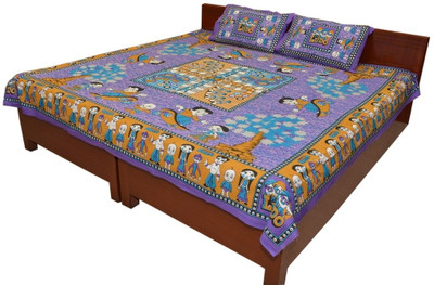 50% OFF on Rangasthali Cotton Printed Double Bedsheet 1 Bedsheets X 2 Pillow cover, Multicolor