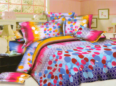64% OFF on Decor Vatika Polycotton 3D Printed Double Bedsheet 1 Double Bedsheet, 2 Pillow Covers, Multicolor