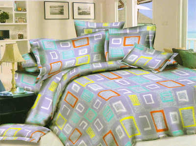 65% OFF on Hargunz Polycotton 3D Printed Double Bedsheet 1 Double Bedsheet, 2 Pillow Covers, Multicolor