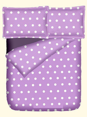 47% OFF on RR Textile House Cotton, Satin Printed King Bedsheet 1Bedsheet, 2PillowCover, Purple