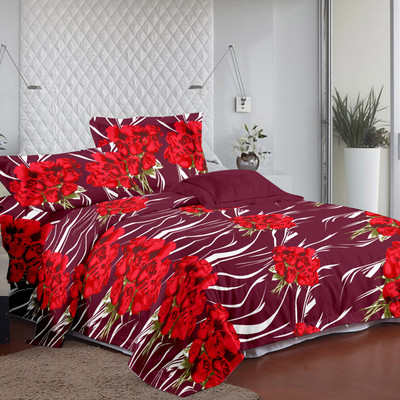 75% OFF on Ahmedabad Cotton Cotton Floral Single Bedsheet 1 Single Bedsheet, 1 Pillow Cover, Purple, Red 75% OFF on Ahmedabad Cotton Cotton Floral Single Bedsheet 1 Single Bedsheet, 1 Pillow Cover, Purple, Red