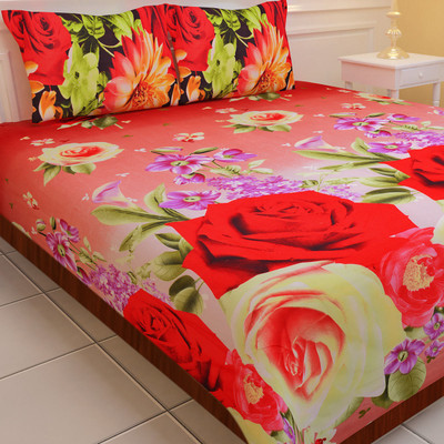 55% OFF on Home Creations Polyester Floral Double Bedsheet 55% OFF on Home Creations Polyester Floral Double Bedsheet
