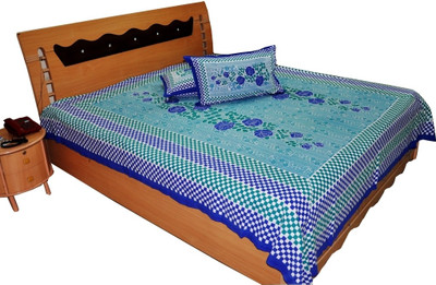 40% OFF on Jaipur Raga Cotton Checkered King Bedsheet