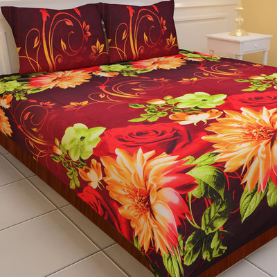 60% OFF on Carah Polyester 3D Printed Double Bedsheet