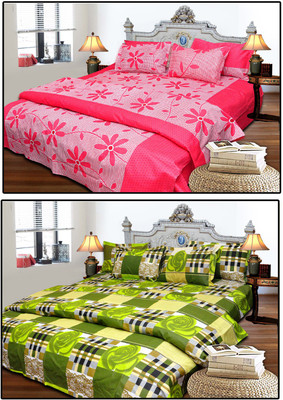 30% OFF on JBG Home Store Cotton Floral King Bedsheet