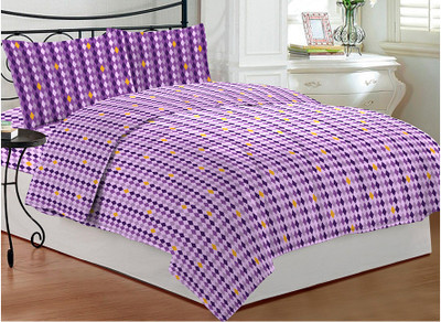 4% OFF on Bombay Dyeing Cotton Geometric Double Bedsheet 2 Pillow Covers, 1 Bedsheet