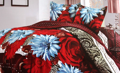 37% OFF on Magic Home Cotton Floral Double Bedsheet