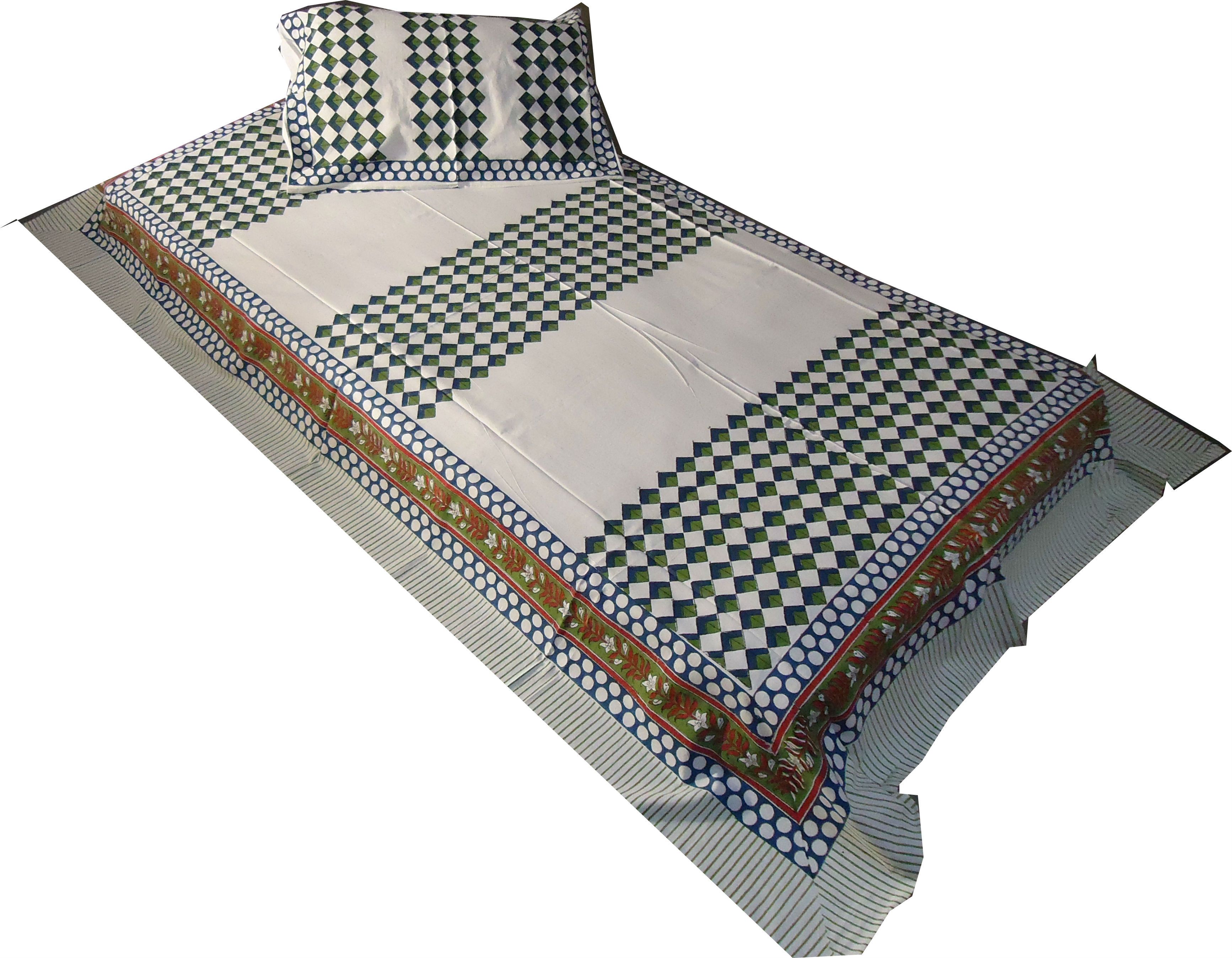 22% OFF on Jaipur Art and Craft Cotton Printed Single Bedsheet