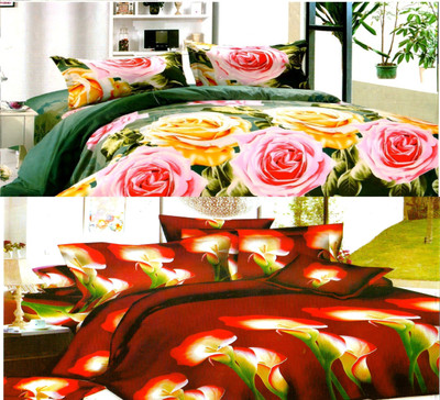 50% OFF on Fablooms Polycotton Floral Double Bedsheet