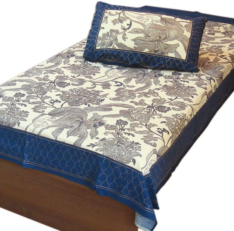 18% OFF on Jaipur Raga Cotton Floral Single Bedsheet