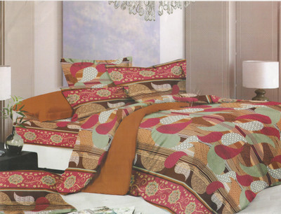 34% OFF on Lali Prints Cotton Floral Double Bedsheet 1 Bedsheets, 2 Pillow covers, Maroon