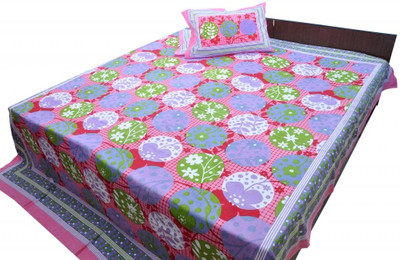 37% OFF on Jaipur Raga Cotton Floral Double Bedsheet