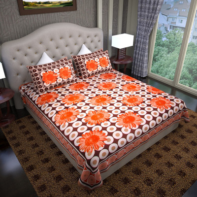 64% OFF on Graffiti Home Cotton Floral Double Bedsheet