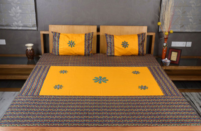 57% OFF on Rajrang Cotton Floral Double Bedsheet 1 Bedsheet, Yellow