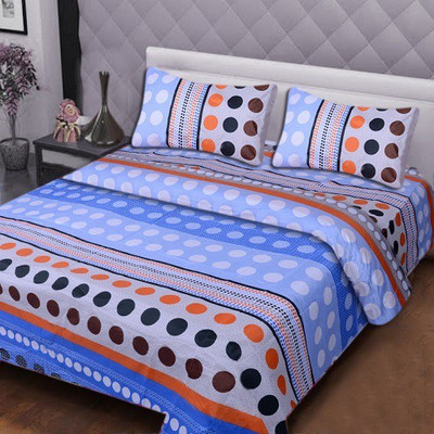 61% OFF on Sai Arpan Polycotton Printed Double Bedsheet 1 Bed Sheet, 2 Pillow Covers, Multicolor