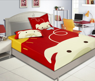 20% OFF on Zyne Cotton, Satin Abstract Double Bedsheet