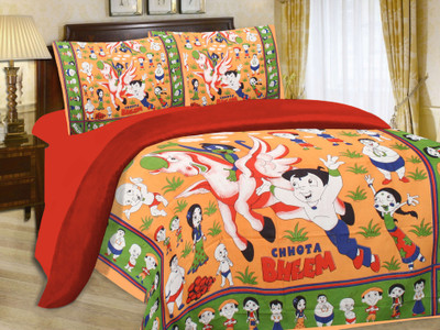 20% OFF on Floroscent Cotton Graphic Double Bedsheet