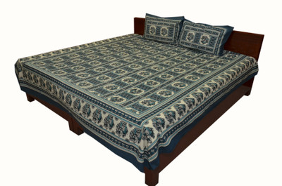 56% OFF on RajLaxmi Cotton Checkered Double Bedsheet