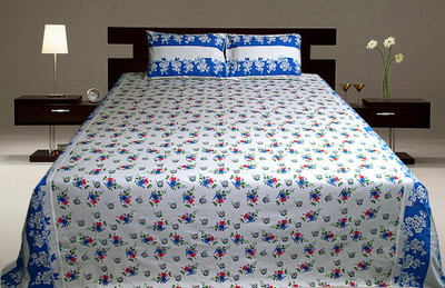 57% OFF on Sriam Cotton Floral King Bedsheet