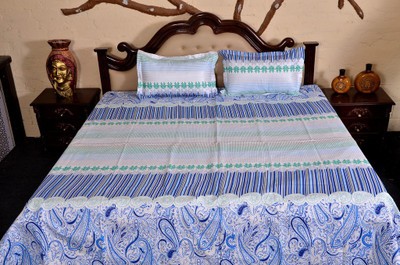 61% OFF on Floor Fashion Cotton Printed Double Bedsheet 1 Double Bedsheet, 2 Pillow Cover, Multicolor