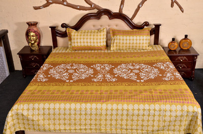 61% OFF on Floor Fashion Cotton Printed Double Bedsheet 1 Double Bedsheet, 2 Pillow Cover, Multicolor