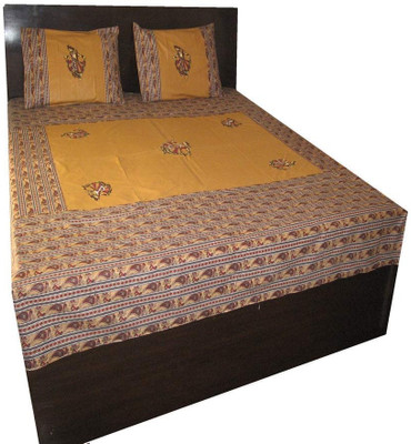 4% OFF on Charu Exports Cotton Embroidered Double Bedsheet