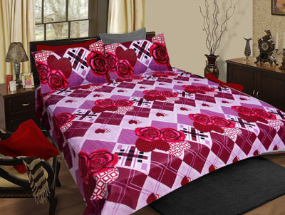 68% OFF on Homefab India Cotton Floral Double Bedsheet