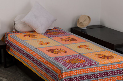 50% OFF on Vivid Rajasthan Cotton Printed Single Fitted Bedsheet