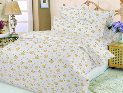 JCT HOMES Cotton Floral Double Bedsheet 1 Bed Sheet, 2 Pillow Covers, Multicolor